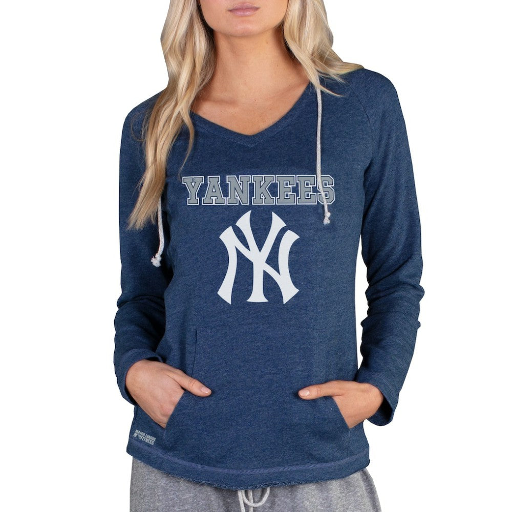 New York Yankees Concepts Sport Women's Mainstream Terry Long Sleeve Hoodie Top On Sale