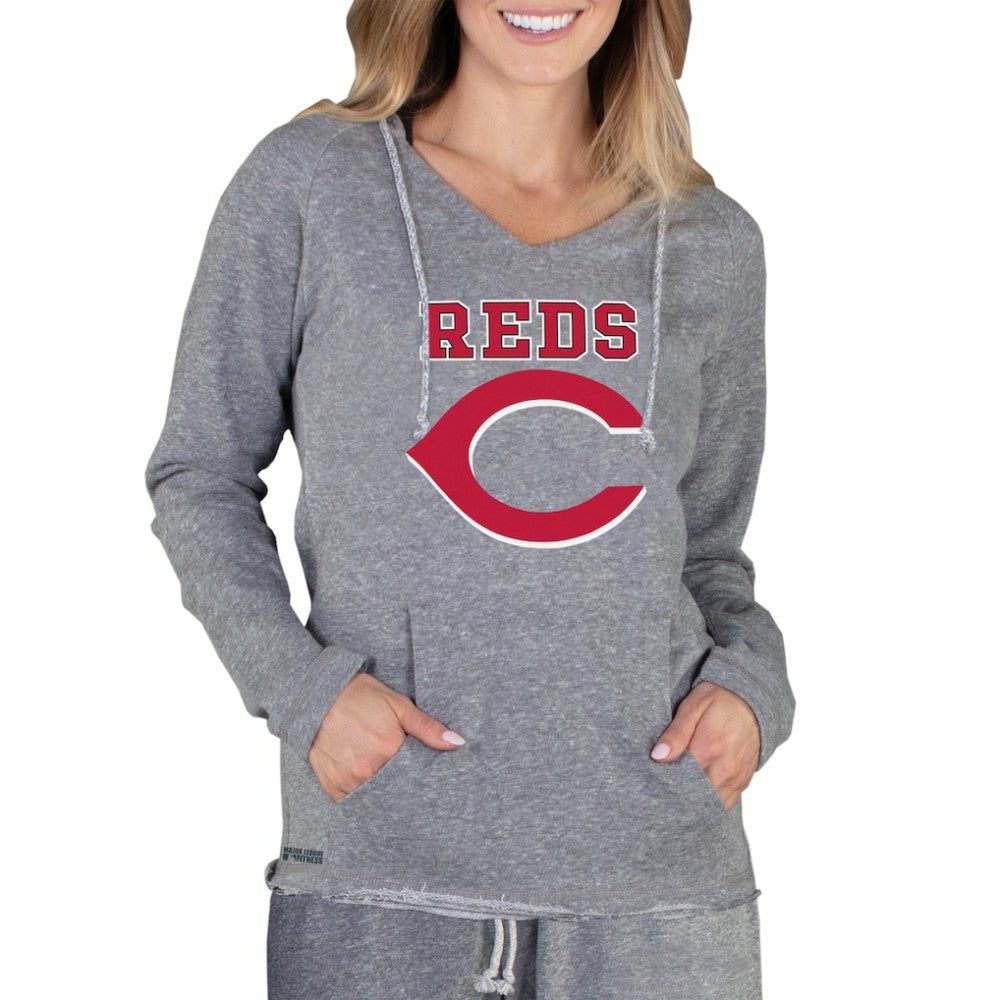 Cincinnati Reds Concepts Sport Women's Mainstream Terry Long Sleeve Hoodie Top On Sale