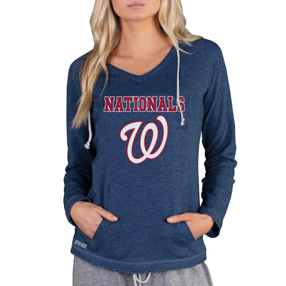 Washington Nationals Concepts Sport Women's Mainstream Terry Long Sleeve Hoodie Top On Sale