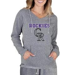 Colorado Rockies Concepts Sport Women's Mainstream Terry Long Sleeve Hoodie Top Clearance