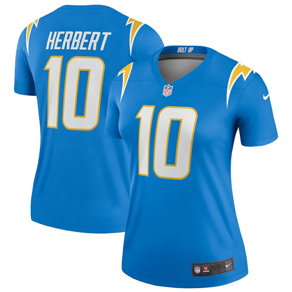 Justin Herbert Los Angeles Chargers Women's Legend Player Performance Top Powder Blue - Nike
