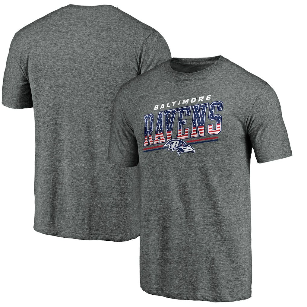 Baltimore Ravens Team Freedom Tri-Blend T-Shirt Gray - NFL
