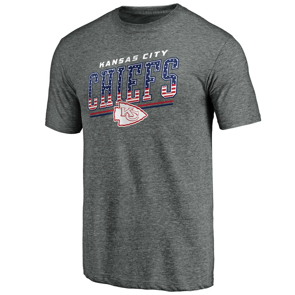 Kansas City Chiefs Team Freedom Tri-Blend T-Shirt Gray - NFL