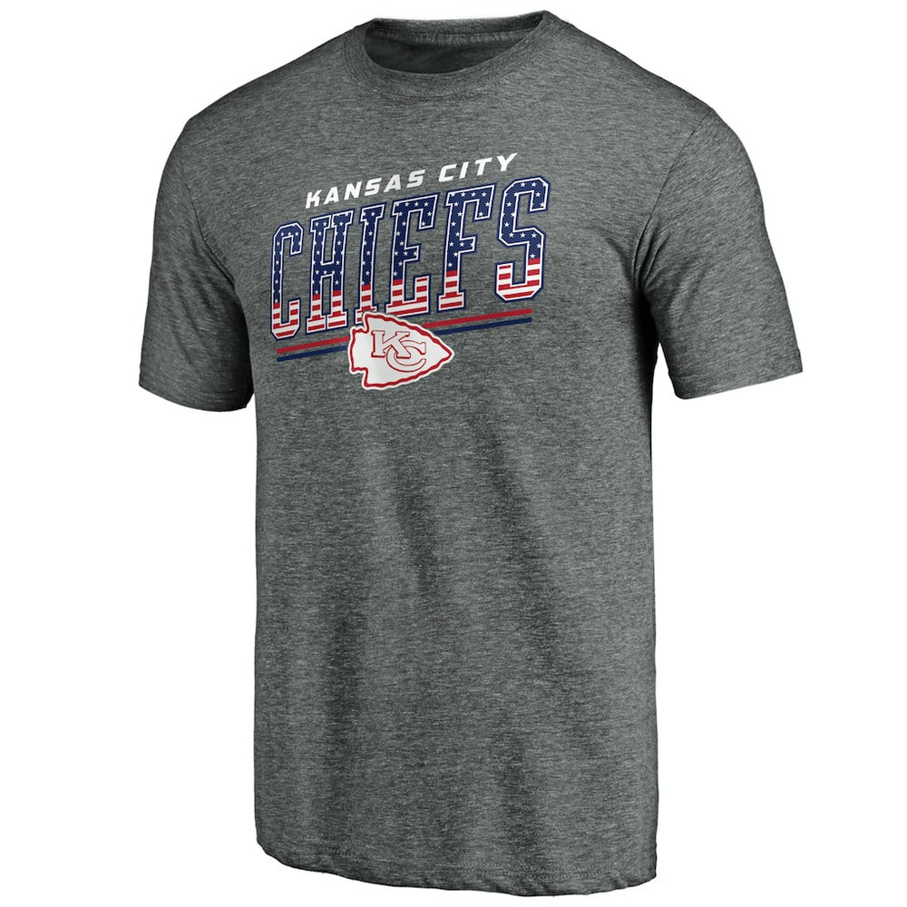 Kansas City Chiefs Team Freedom Tri-Blend T-Shirt Gray - NFL