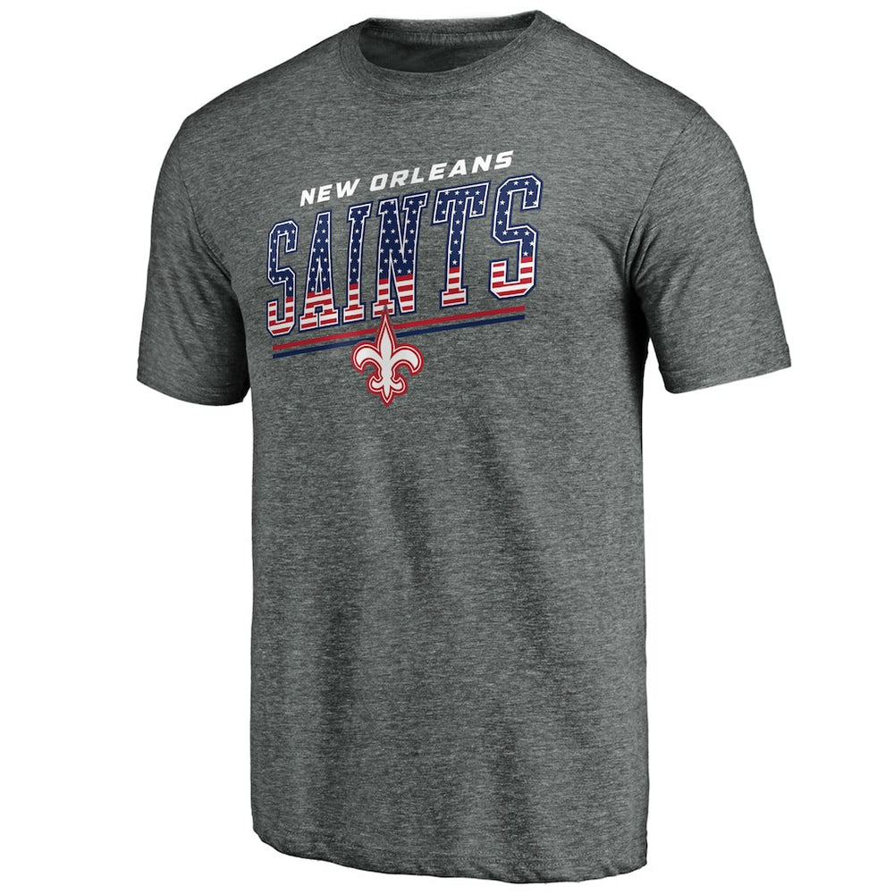New Orleans Saints Team Freedom Tri-Blend T-Shirt Gray - NFL