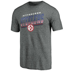 Pittsburgh Steelers Team Freedom Tri-Blend T-Shirt Gray - NFL