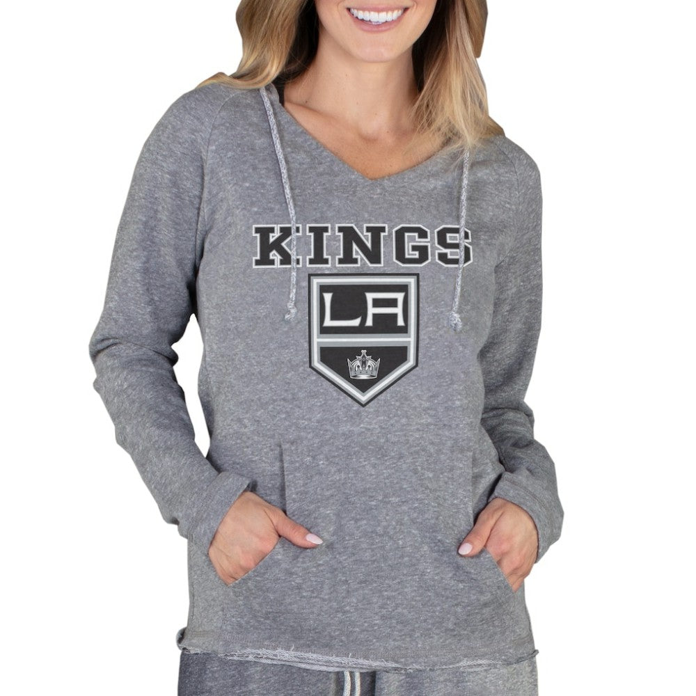 Los Angeles Kings - Concepts Sport Women's Mainstream Terry Tri-Blend Long Sleeve Hooded Top Gray