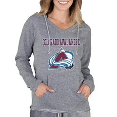 Colorado Avalanche - Concepts Sport Women's Mainstream Terry Tri-Blend Long Sleeve Hooded Top Gray