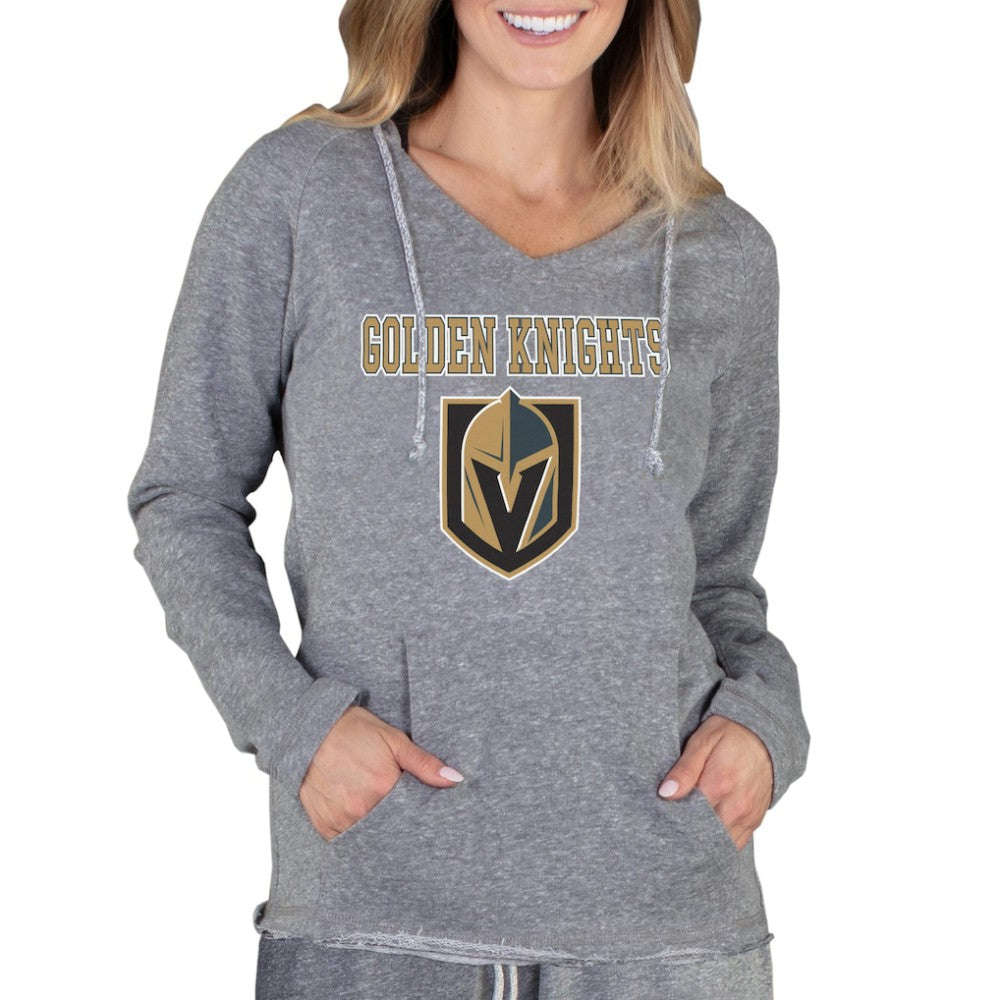 Vegas Golden Knights Concepts Sport Women's Mainstream Terry Tri-Blend Long Sleeve Hooded Top Gray