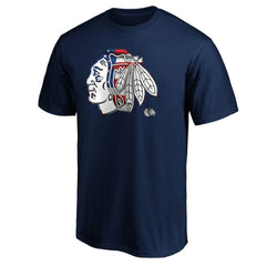 Chicago Blackhawks Banner Wave Logo T-Shirt Navy
