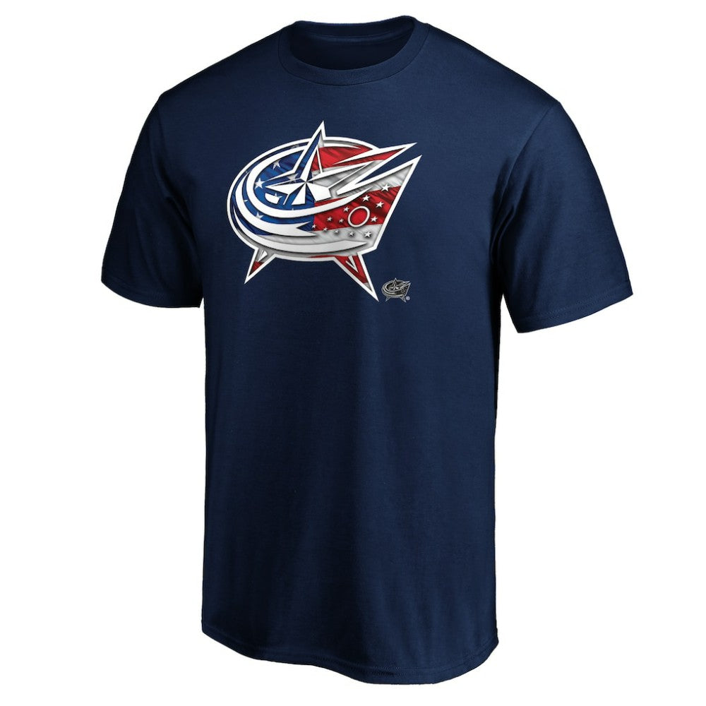 Columbus Blue Jackets - Banner Wave Logo T-Shirt Navy