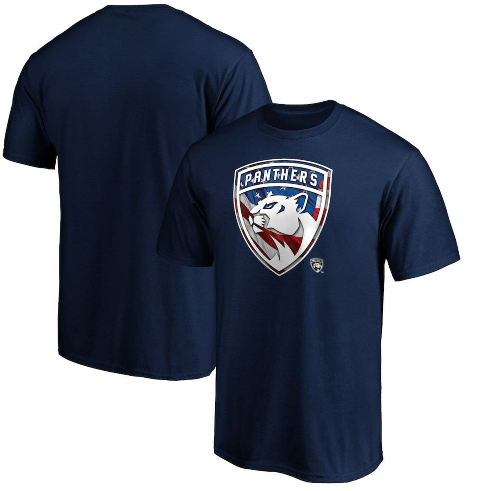 Florida Panthers - Banner Wave Logo T-Shirt Navy