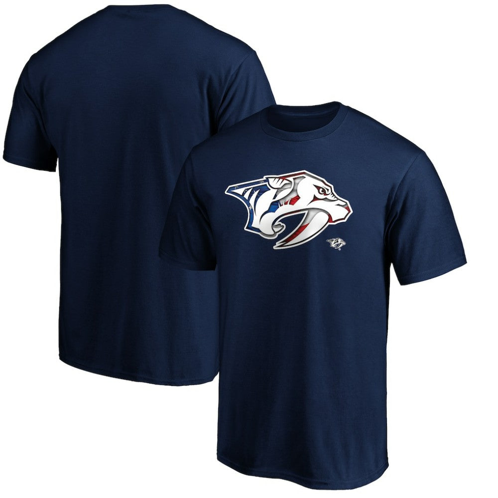 Nashville Predators - Banner Wave Logo T-Shirt Navy