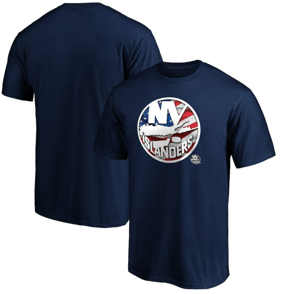 New York Islanders - Banner Wave Logo T-Shirt Navy