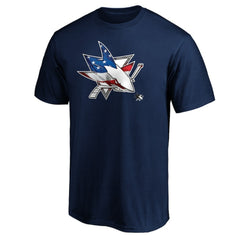 San Jose Sharks - Banner Wave Logo T-Shirt Navy