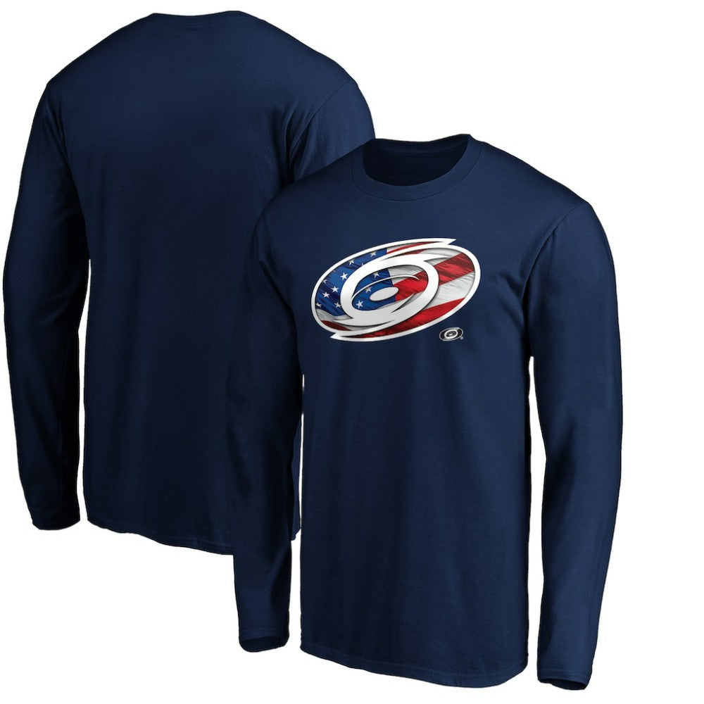 Carolina Hurricanes - Banner Wave Logo Long Sleeve T-Shirt Navy