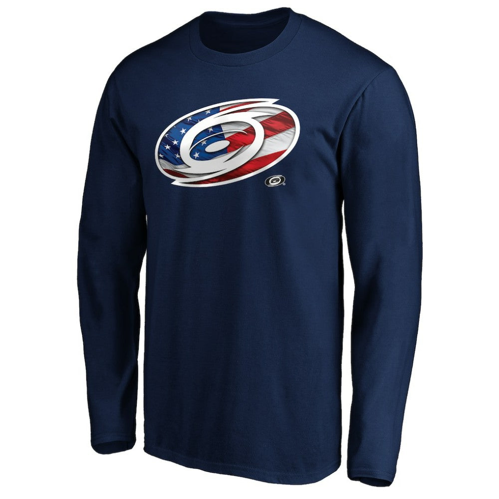 Carolina Hurricanes - Banner Wave Logo Long Sleeve T-Shirt Navy