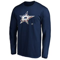 Dallas Stars - Banner Wave Logo Long Sleeve T-Shirt Navy
