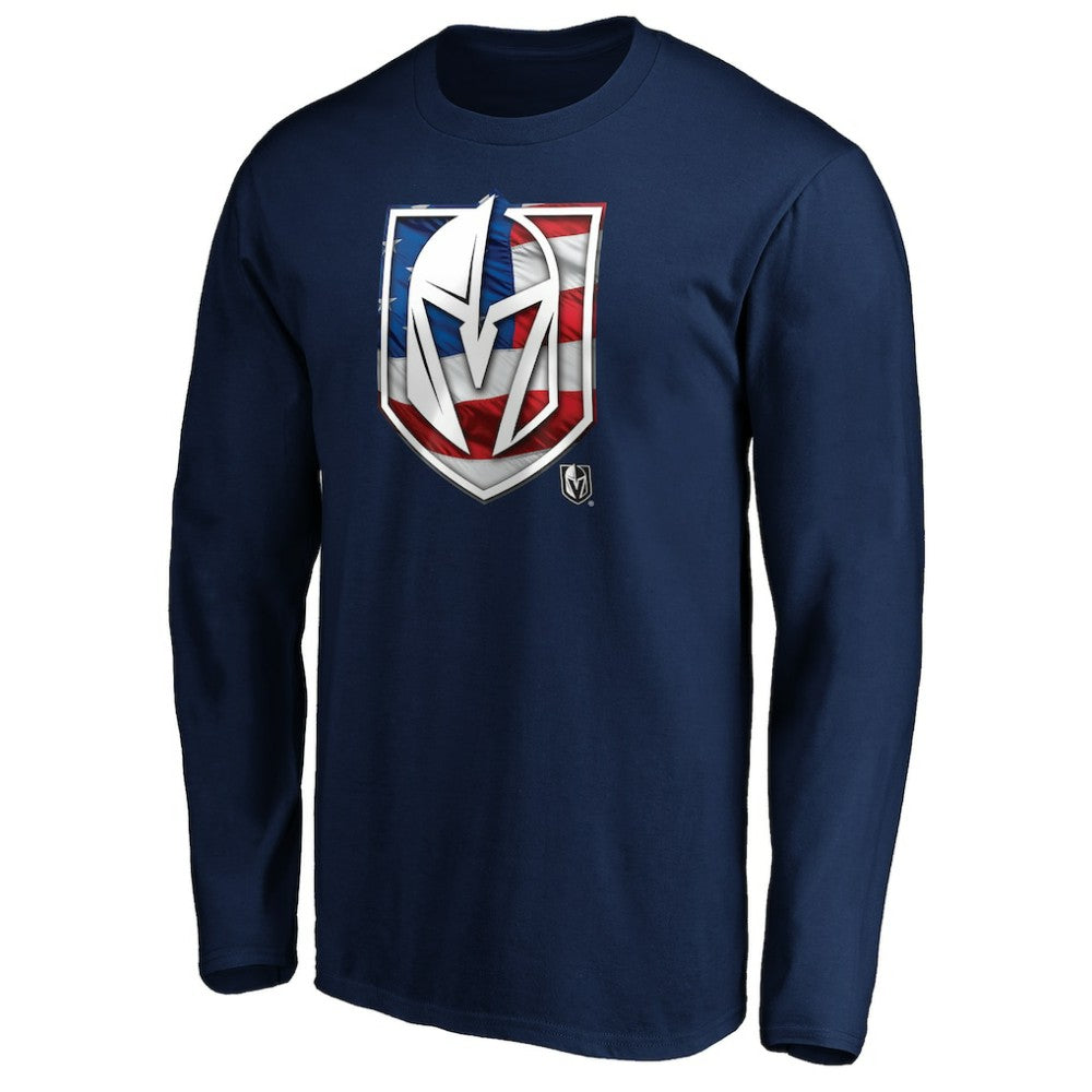 Vegas Golden Knights Banner Wave Logo Long Sleeve T-Shirt Navy