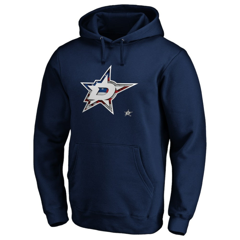 Dallas Stars - Banner Wave Logo Pullover Hoodie Navy