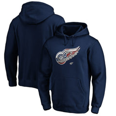 Detroit Red Wings - Banner Wave Logo Pullover Hoodie Navy