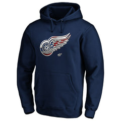 Detroit Red Wings - Banner Wave Logo Pullover Hoodie Navy