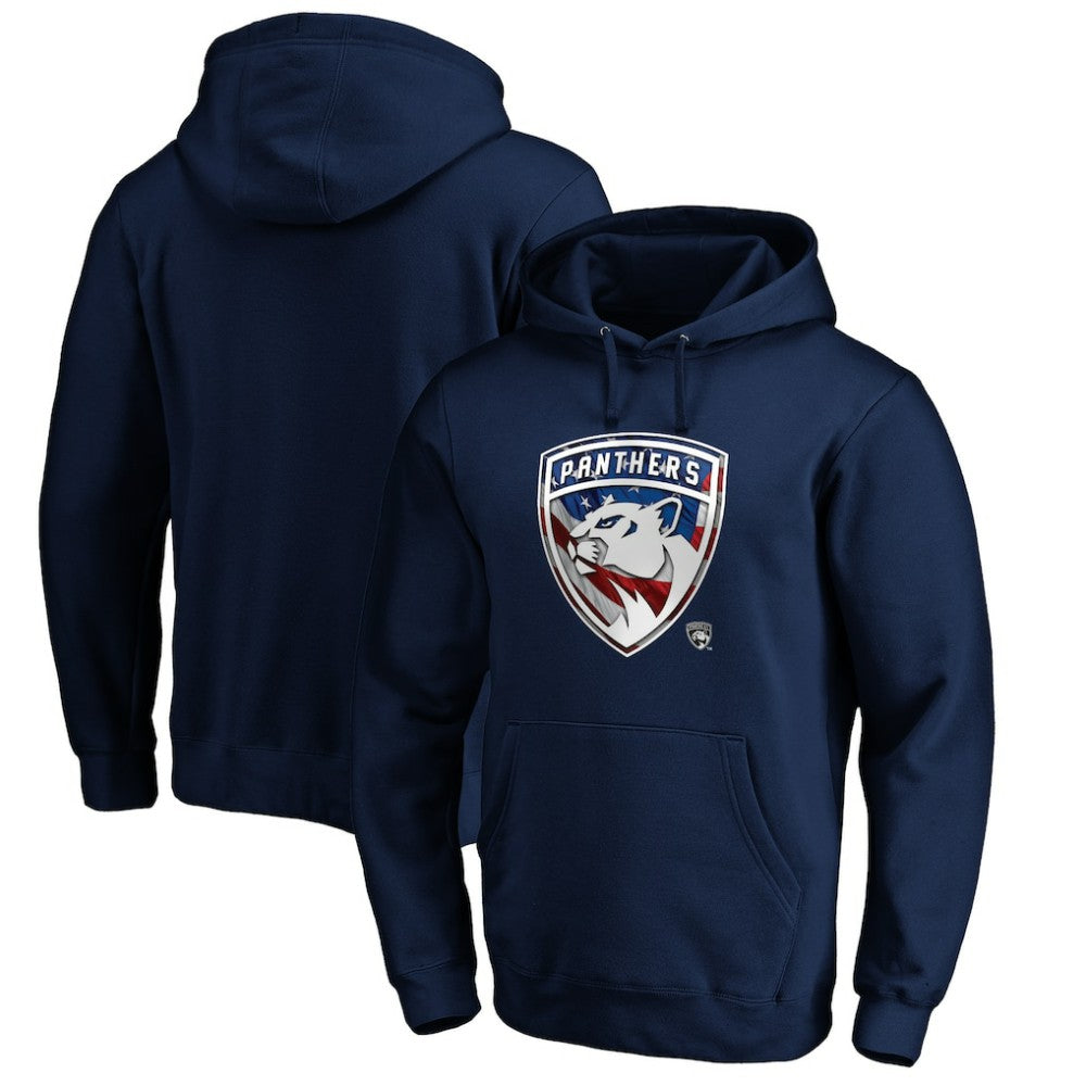 Florida Panthers - Banner Wave Logo Pullover Hoodie Navy