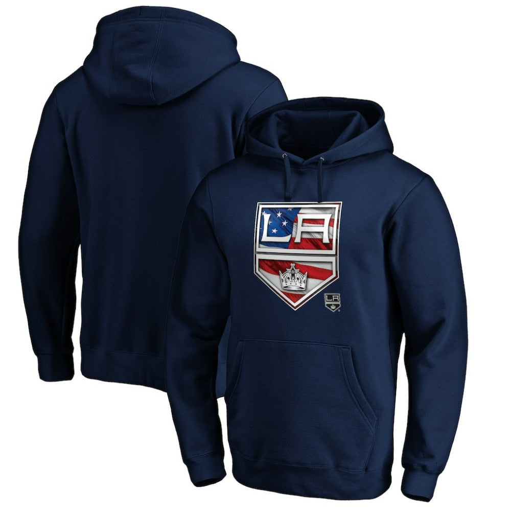 Los Angeles Kings - Banner Wave Logo Pullover Hoodie Navy