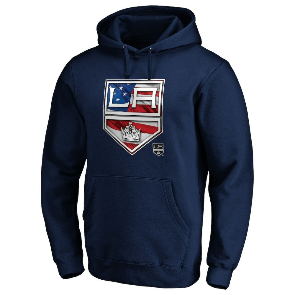 Los Angeles Kings - Banner Wave Logo Pullover Hoodie Navy
