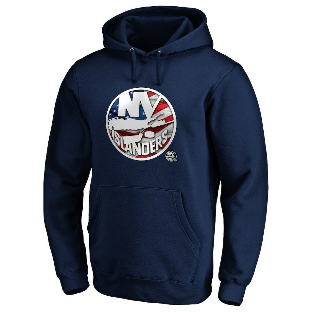 New York Islanders - Banner Wave Logo Pullover Hoodie Navy