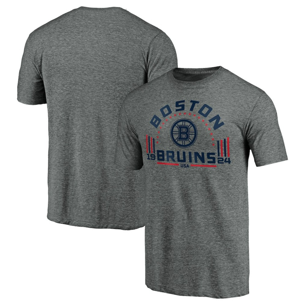 Boston Bruins Team Freedom Tri-Blend T-Shirt Heathered Gray