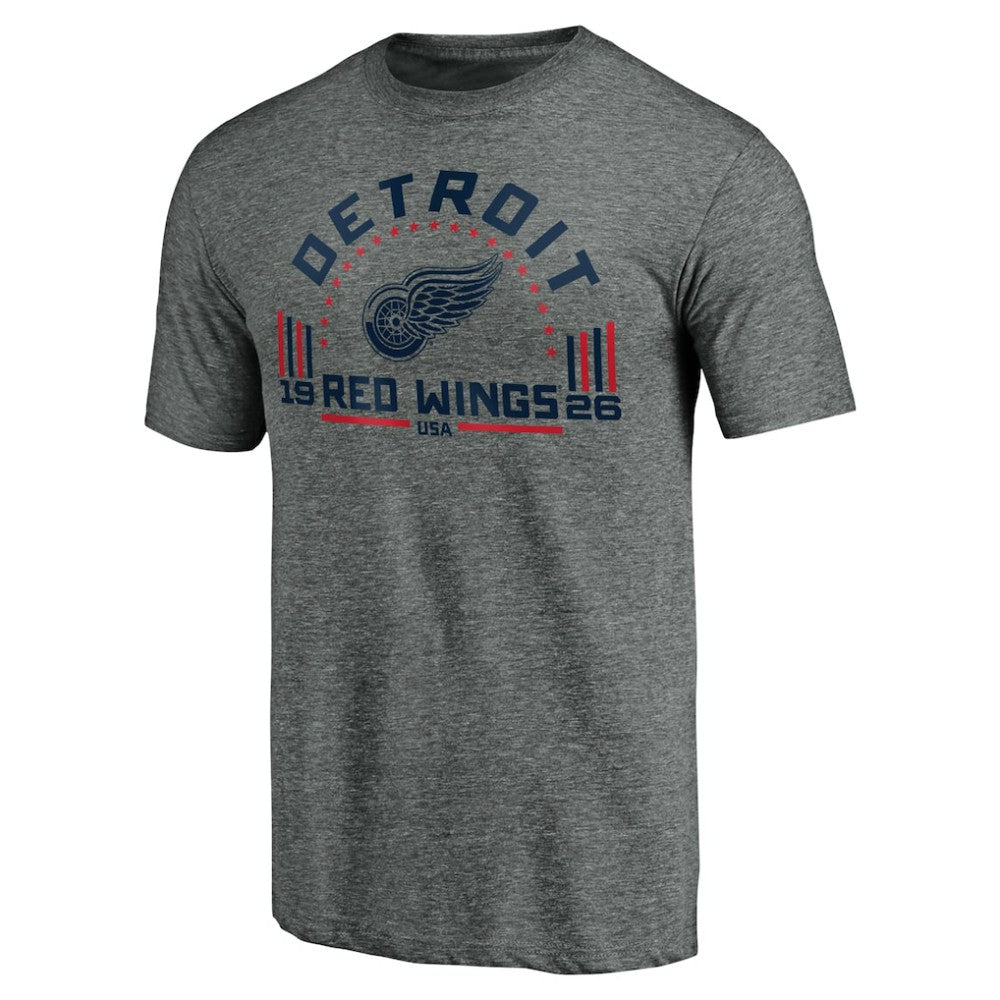 Detroit Red Wings - Team Freedom Tri-Blend T-Shirt Heathered Gray