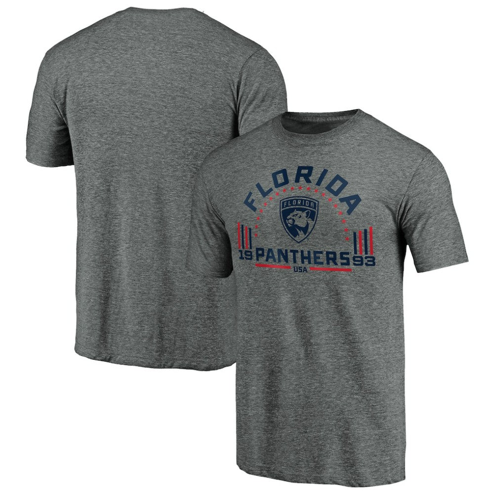 Florida Panthers - Team Freedom Tri-Blend T-Shirt Heathered Gray