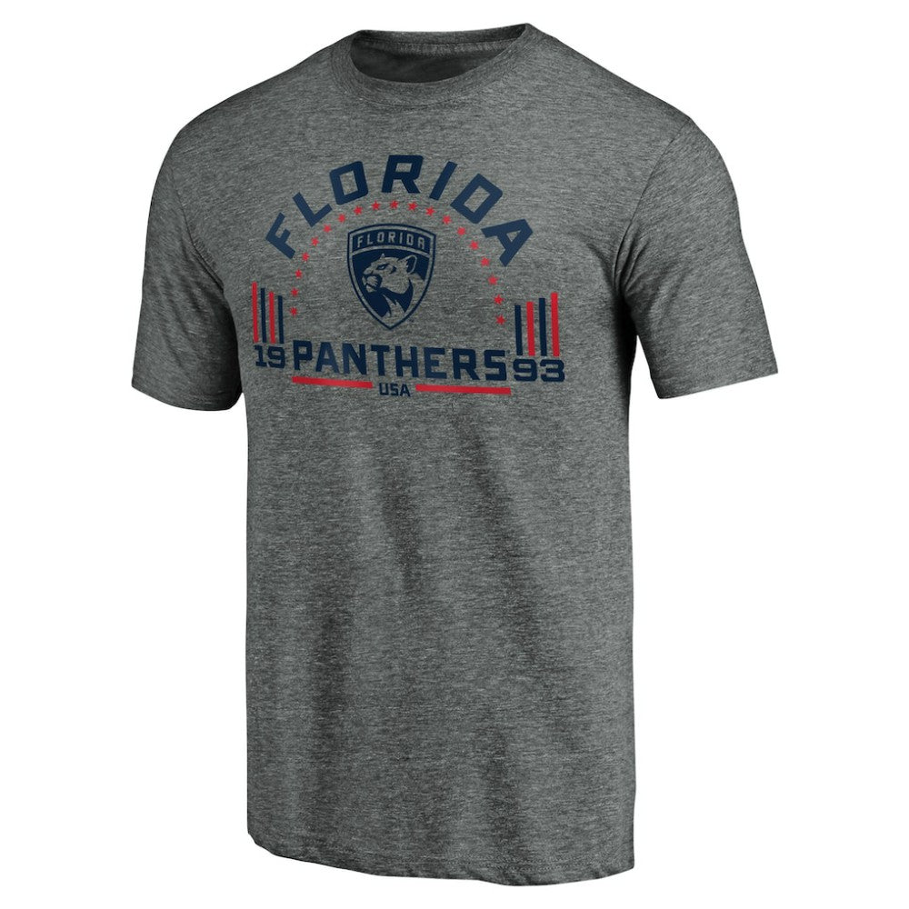 Florida Panthers - Team Freedom Tri-Blend T-Shirt Heathered Gray
