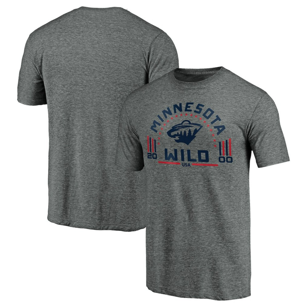 Minnesota Wild - Team Freedom Tri-Blend T-Shirt Heathered Gray