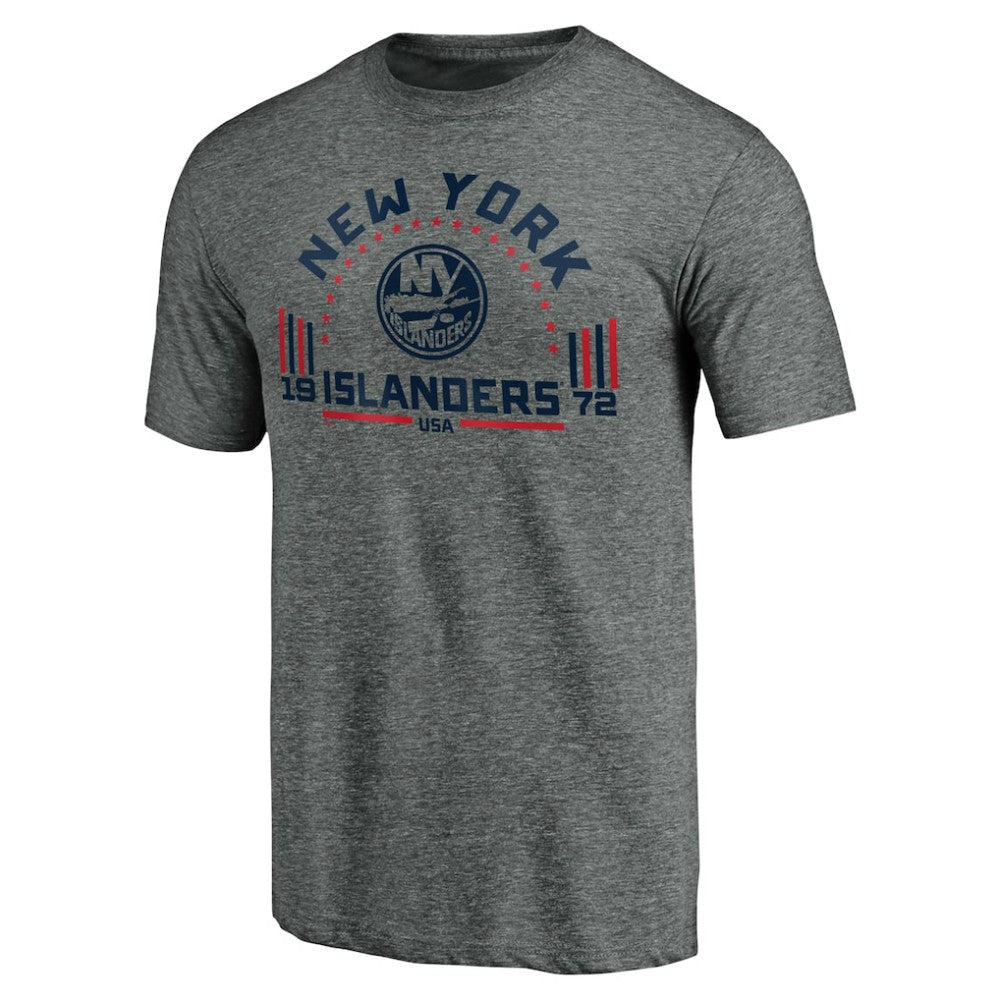 New York Islanders - Team Freedom Tri-Blend T-Shirt Heathered Gray