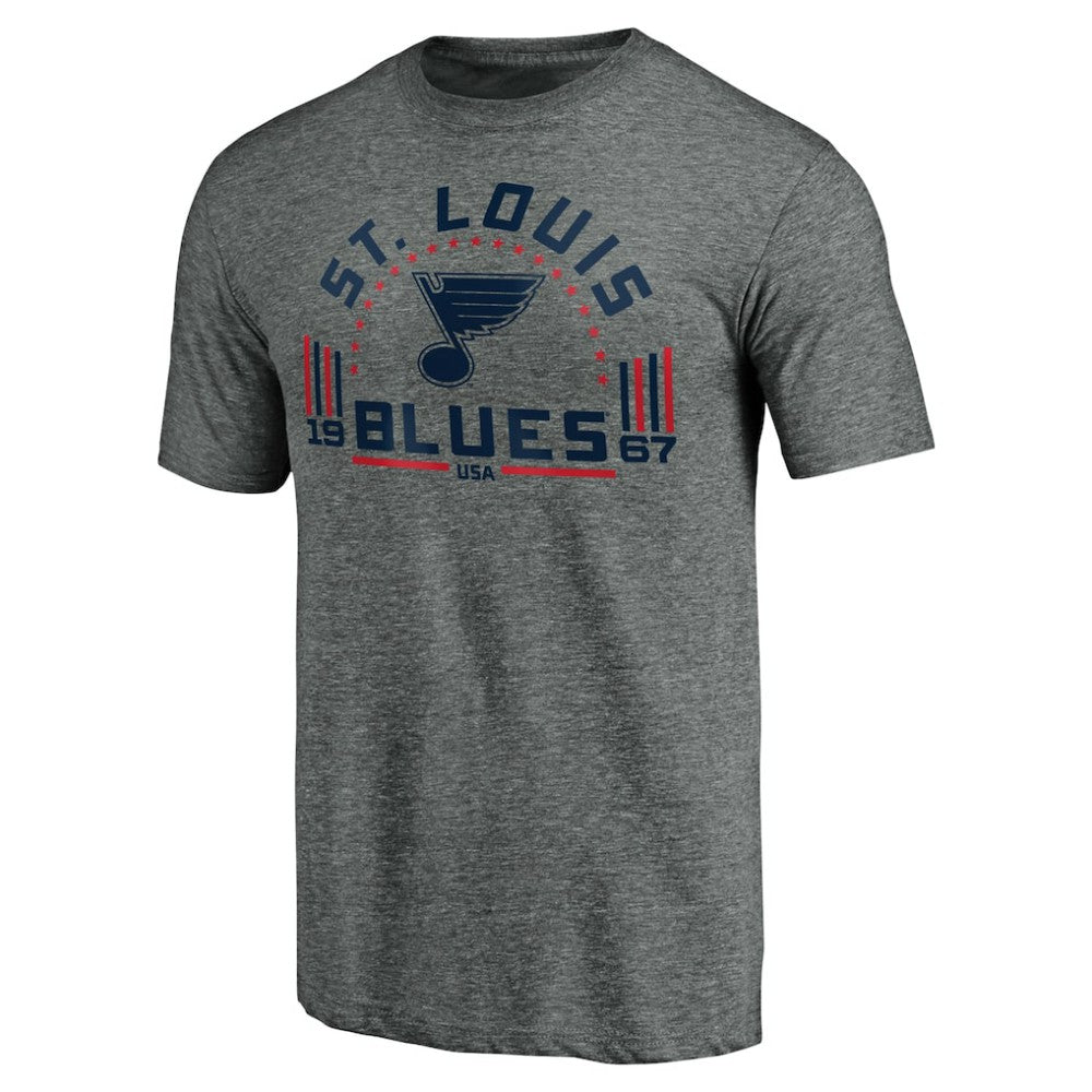 St. Louis Blues - Team Freedom Tri-Blend T-Shirt Heathered Gray