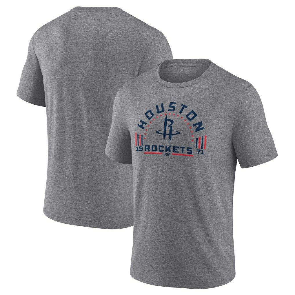 NBA - Houston Rockets Team Freedom Tri-Blend T-Shirt - Gray