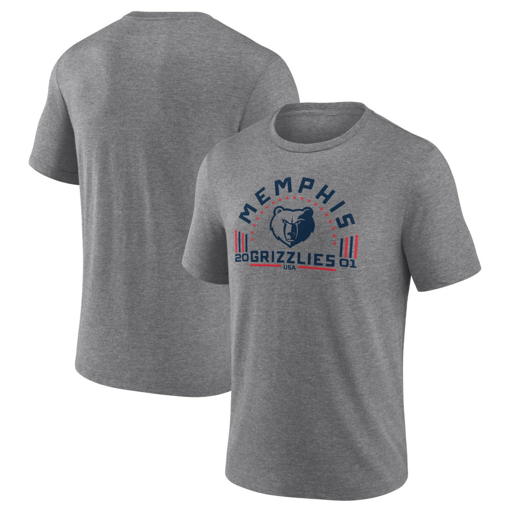 NBA - Memphis Grizzlies Team Freedom Tri-Blend T-Shirt - Gray