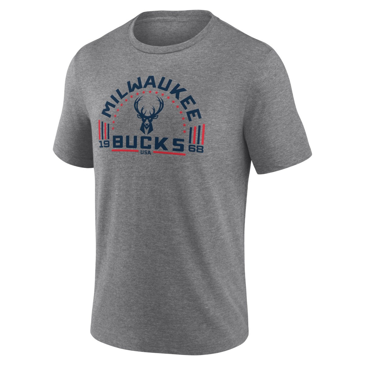 NBA - Milwaukee Bucks Team Freedom Tri-Blend T-Shirt - Gray