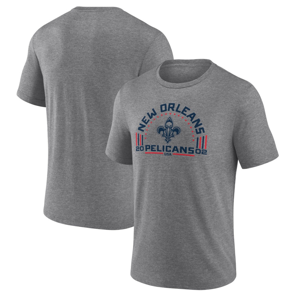 NBA - New Orleans Pelicans Team Freedom Tri-Blend T-Shirt - Gray