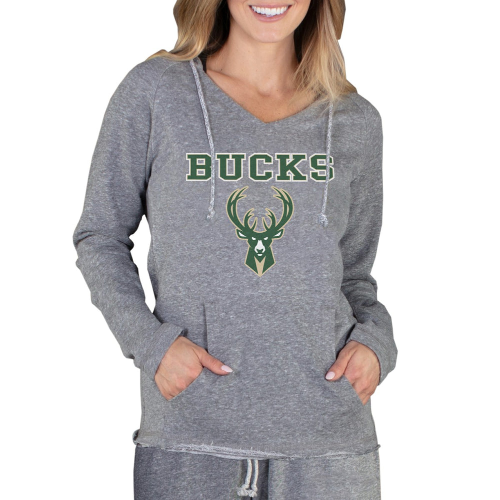 NBA - Milwaukee Bucks Concepts Sport Women's Mainstream Terry Hooded Top - Gray