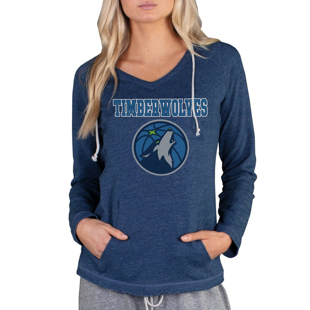 NBA - Minnesota Timberwolves Concepts Sport Women's Mainstream Terry Hooded Top - Navy