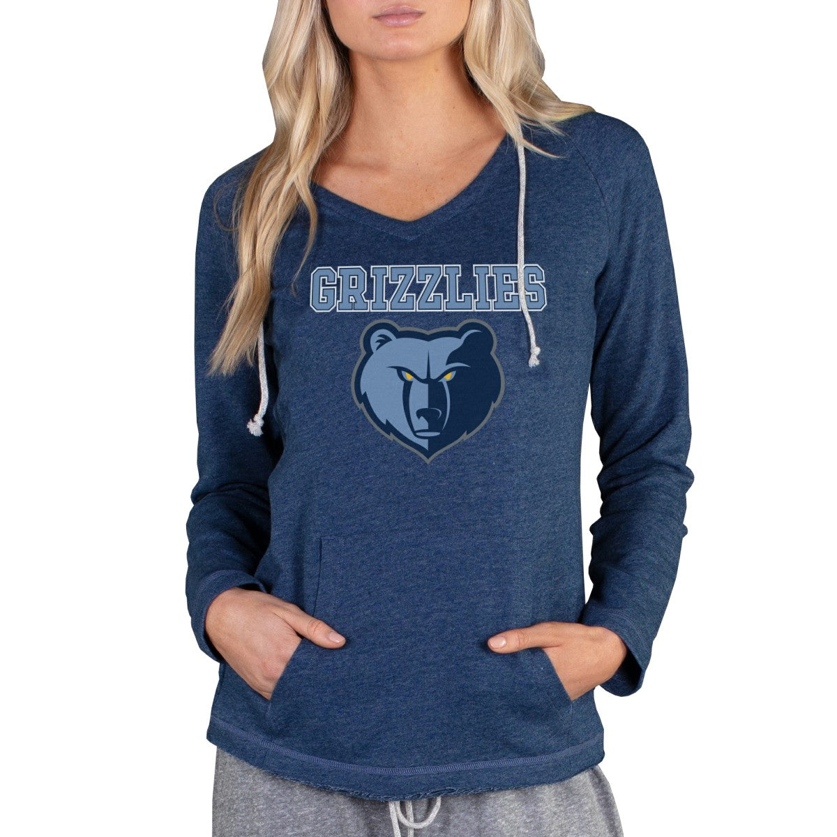 NBA - Memphis Grizzlies Concepts Sport Women's Mainstream Terry Hooded Top - Navy