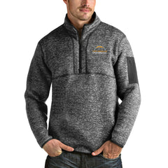 Los Angeles Chargers Antigua Fortune Quarter-Zip Pullover Jacket Heather Charcoal - NFL