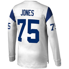 Deacon Jones Los Angeles Rams Throwback Retired Player Name & Number Long Sleeve Top White - Mitchell & Ness