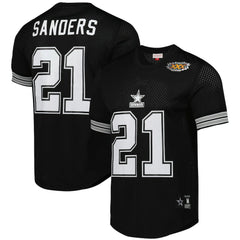 Deion Sanders Dallas Cowboys Retired Player Name & Number Mesh Top Black - Mitchell & Ness
