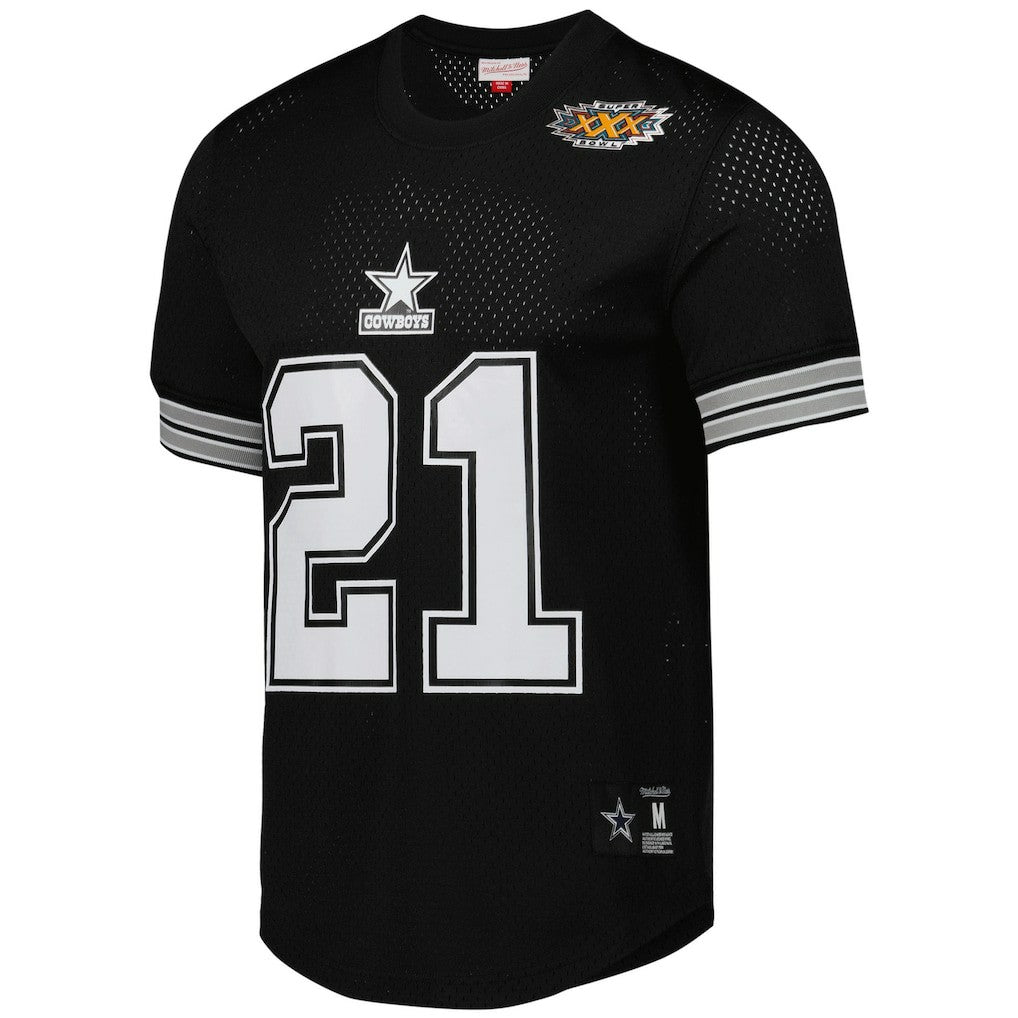 Deion Sanders Dallas Cowboys Retired Player Name & Number Mesh Top Black - Mitchell & Ness