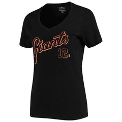 Joe Panik San Francisco Giants 5th & Ocean by New Era Women's Script Name and Number V-Neck T-Shirt Black On Sale