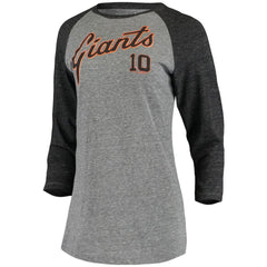 Evan Longoria San Francisco Giants 5th & Ocean by New Era Women's Script Name & Number Raglan Tri-Blend 3/4-Sleeve T-Shirt discount